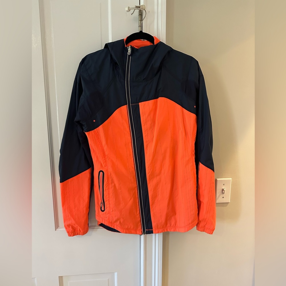 Lululemon Athletica Women’s Raincoat in Orange and Navy